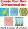 3D Sand Painting Kit for Kids: Make 5 Sand Art Pictures, DIY Arts and Crafts for Kids Ages 6-8+, Art Projects and Gifts for Girls and Boys, Red, yellow, green, blue, and white.